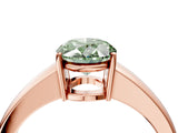 Rose gold Fancy Green Oval  Solitaire Diamond Ring with Tapered Band and Four-Prong Setting_53