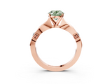 Rose gold Fancy Green Oval  Solitaire Diamond Twisted Band with Four-Prong Setting_67