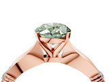 Rose gold Fancy Green Oval  Solitaire Diamond Twisted Band with Four-Prong Setting_68