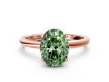 Rose gold Fancy Green Oval  Solitaire Engagement Ring with Cathedral Band and Four-Prong Setting_19