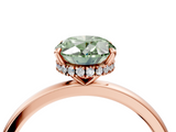 Rose gold Fancy Green Oval  Solitaire Engagement Ring with Cathedral Band and Four-Prong Setting_23