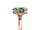 Rose gold Fancy Green Oval  Solitaire Engagement Ring with Cathedral Band and Four-Prong Setting_24