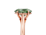 Rose gold Fancy Green Oval  Solitaire Engagement Ring with Four-Prong Setting and Classic Band 1
