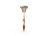 Rose gold Fancy Green Oval  Solitaire Engagement Ring with Four-Prong Setting and Classic Band 4