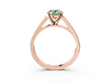 Rose gold Fancy Green Oval  Solitaire Engagement Ring with Four-Prong Setting and Tapered Band_6