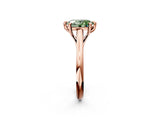 Rose gold Fancy Green Oval  Solitaire Engagement Ring with Six-Prong Setting and Classic Band 3