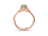 Rose gold Fancy Green Oval  Solitaire Engagement Ring with Six-Prong Setting and Classic Band 4