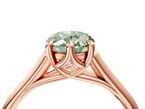 Rose gold Fancy Green Oval  Solitaire Engagement Ring with Six-Prong Setting and Classic Band 5