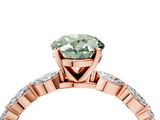 Rose gold Fancy Green Oval  Solitaire Marquise Side Stone Prong Setting Ring_48