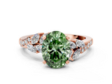 Rose gold Fancy Green Oval  Solitaire Marquise Twist Band with Six-Prong Setting_59