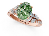 Rose gold Fancy Green Oval  Solitaire Marquise Twist Band with Six-Prong Setting_60