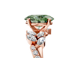 Rose gold Fancy Green Oval  Solitaire Marquise Twist Band with Six-Prong Setting_64
