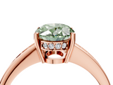 Rose gold Fancy Green Oval  Solitaire Pavé Band Prong Setting Ring_24