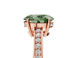 Rose gold Fancy Green Oval  Solitaire Pavé Band Prong Setting Ring_25