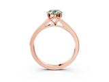 Rose gold Fancy Green Oval  Solitaire Pavé Band with Four-Prong Setting_31