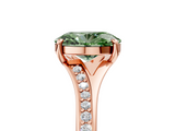 Rose gold Fancy Green Oval  Solitaire Pavé Band with Four-Prong Setting_33