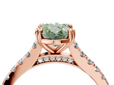 Rose gold Fancy Green Oval  Solitaire Pave Diamond Engagement Ring with Prong Setting_24