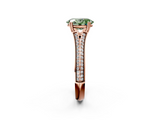 Rose gold Fancy Green Oval  Solitaire Pave Split Shank Engagement Ring with Six-Prong Setting_39