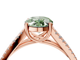 Rose gold Fancy Green Oval  Solitaire Split Shank Pavé Diamond Engagement Ring_374