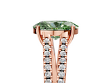 Rose gold Fancy Green Oval  Solitaire Split Shank Pavé Diamond Engagement Ring_375