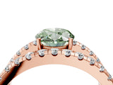 Rose gold Fancy Green Oval  Solitaire Split Shank Pave Diamond Ring_53