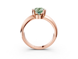Rose gold Fancy Green Oval  Solitaire Tension Set Diamond Ring with Wide Band_23