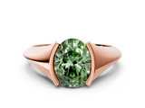 Rose gold Fancy Green Oval  Solitaire Tension Set Diamond Ring_20
