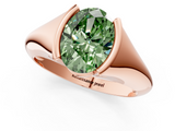Rose gold Fancy Green Oval  Solitaire Tension Set Diamond Ring_21