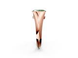 Rose gold Fancy Green Oval  Solitaire Tension Set Diamond Ring_22