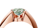 Rose gold Fancy Green Oval  Solitaire Tension Set Diamond Ring_24