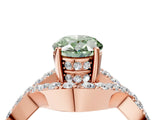 Rose gold Fancy Green Oval  Solitaire Twist Band Pavé Diamond Engagement Ring_36