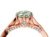 Rose gold Fancy Green Oval  Solitaire Twist Band Six-Prong Setting 4
