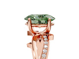 Rose gold Fancy Green Oval  Solitaire Twist Band with Pavé Accents and Four-Prong Setting_25