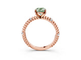 Rose gold Fancy Green Oval  Solitaire Twisted Band Prong Set Engagement Ring_64