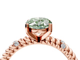Rose gold Fancy Green Oval  Solitaire Twisted Band Prong Set Engagement Ring_65