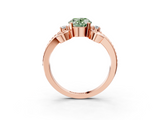 Rose gold Fancy Green Oval  Solitaire Twisted Band Scroll Prong Ring_6