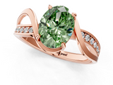 Rose gold Fancy Green Oval  Solitaire Twisted Band with Prong Setting_4