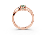 Rose gold Fancy Green Oval  Solitaire Twisted Band with Prong Setting_6