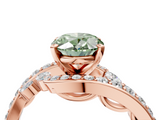 Rose gold Fancy Green Oval  Solitaire with Pavé Twist Band and Four-Prong Setting_83