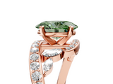 Rose gold Fancy Green Oval  Solitaire with Pavé Twist Band and Four-Prong Setting_84