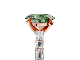 Rose gold Fancy Green Oval  Solitaire with Side Baguettes and Channel Set Band_120
