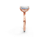 Rose gold Fancy Green Oval  and Emerald Cut Toi Moi Ring with Prong Setting_65