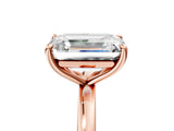 Rose gold Fancy Green Oval  and Emerald Cut Toi Moi Ring with Prong Setting_68