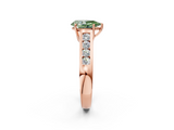 Rose gold Fancy Green Pear  Brilliant Channel-Set Solitaire Ring with Four-Prong Setting_22