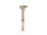 Rose gold Fancy Green Pear  Brilliant Cut Diamond Engagement Ring with Pavé Band and Four-Prong Setting_51