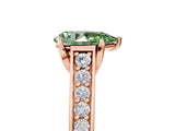 Rose gold Fancy Green Pear  Brilliant Cut Diamond Engagement Ring with Pavé Band and Four-Prong Setting_54