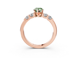 Rose gold Fancy Green Pear  Brilliant Cut Diamond Five-Stone Prong Set Engagement Ring with Channel Band_6