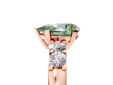 Rose gold Fancy Green Pear  Brilliant Cut Diamond Five-Stone Prong Set Engagement Ring with Channel Band_8