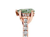 Rose gold Fancy Green Pear  Brilliant Diamond Solitaire with Pavé Band and Four-Prong Setting 5