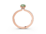 Rose gold Fancy Green Pear  Brilliant Pavé Band Solitaire with Four-Prong Setting_44